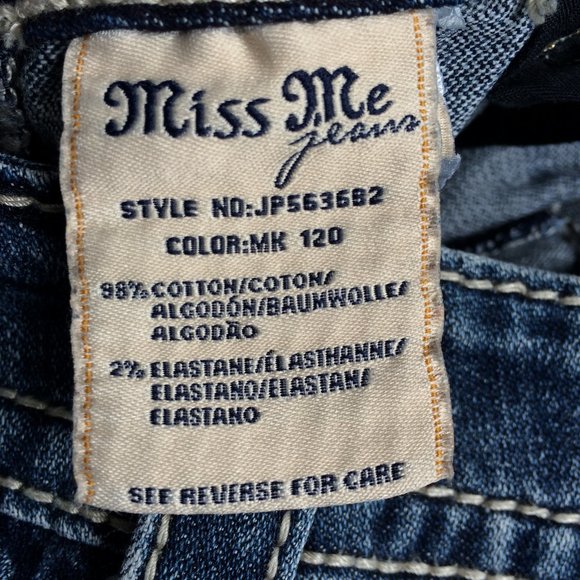 Miss Me Flower Corner Boot Jeans Sz 29 Rhinestones Sequins Medium Wash JP5636B2 - Picture 9 of 15